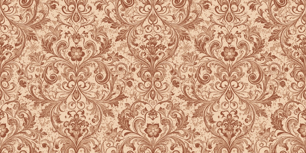 Papier peint rétro - tapisserie classique beige doré