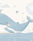 Papier Peint Enfant - Baleine Bleue Heureuse