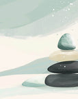 Japanese Wallpaper - Zen Serenity, Pebbles and Foliage