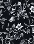 Papier peint fleuri - feuillage classique sombre