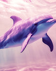 Papier peint animaux - dauphin bondissant sous un ciel rose