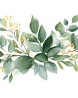 Papier peint fleuri - frise eucalyptus aquarelle