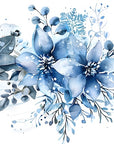 Papier peint fleuri - frise dahlia azur