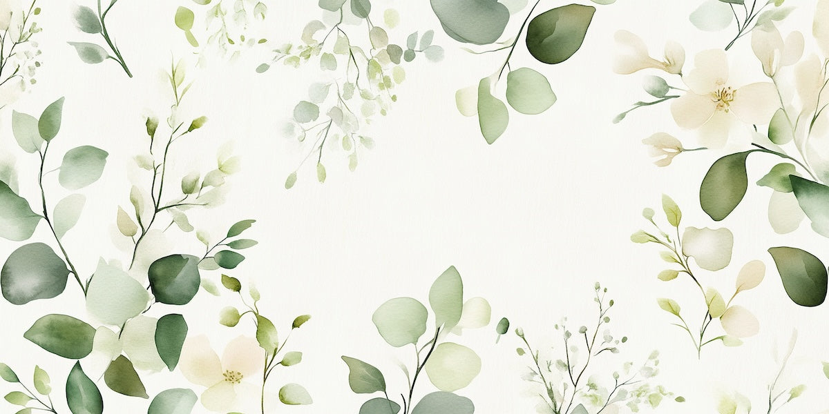 Papier peint fleuri - bouquet crème pastel