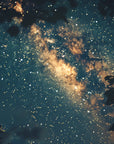 Galaxy wallpaper – Deep starry sky with golden hues