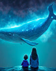Papier Peint Animaux - Baleine Bleue Et Enfant