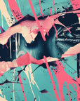 Papier peint graffiti - éclats de peinture rose et bleu