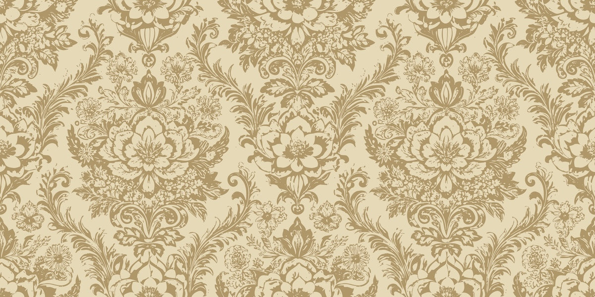 Papier peint rétro - damas classique beige clair