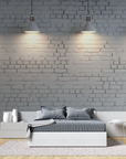 Stone Wallpaper - White Brick Wall Under Lighting