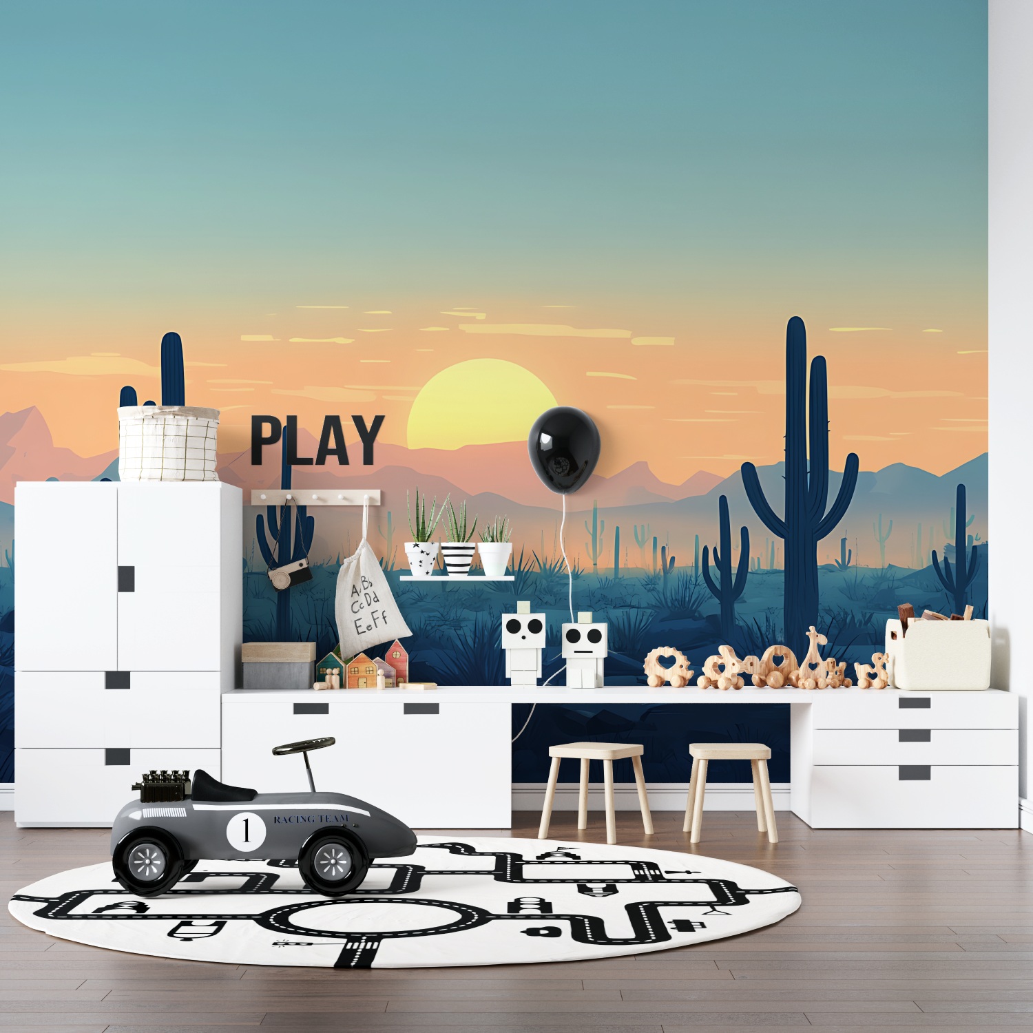 Papier Peint Paysage - Désert au Coucher du Soleil