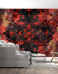 Papier Peint Art & Déco - Ornements Rococo en Rouge et Noir