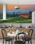Landscape Wallpaper - Italian Villa and Cypress Trees in the Mist