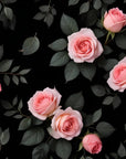Floral Wallpaper - Pink Roses on Black Background