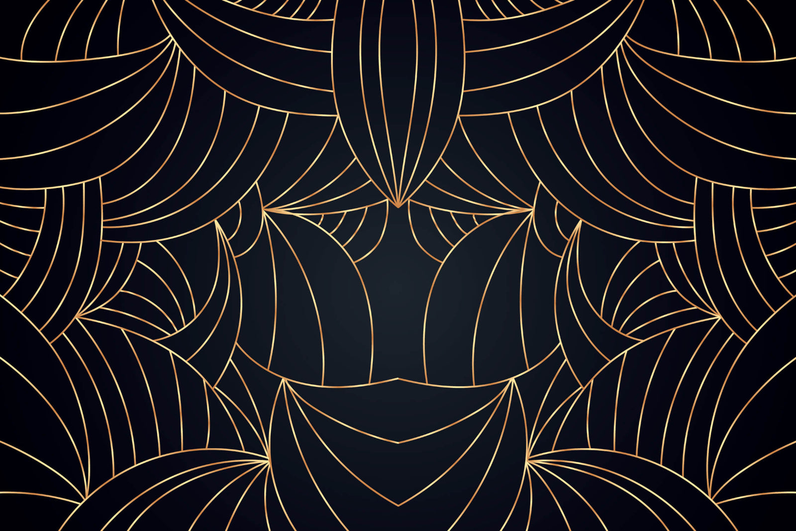 Geometric Wallpaper - Elegant Golden Curves