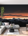 Landscape Wallpaper - Rocky Peaks and Fiery Sky