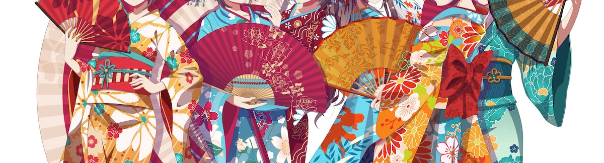 Papier peint nature - éventails japonais traditionnels colorés