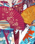 Papier peint nature - éventails japonais traditionnels colorés