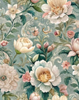 Papier peint fleuri - style damas classique