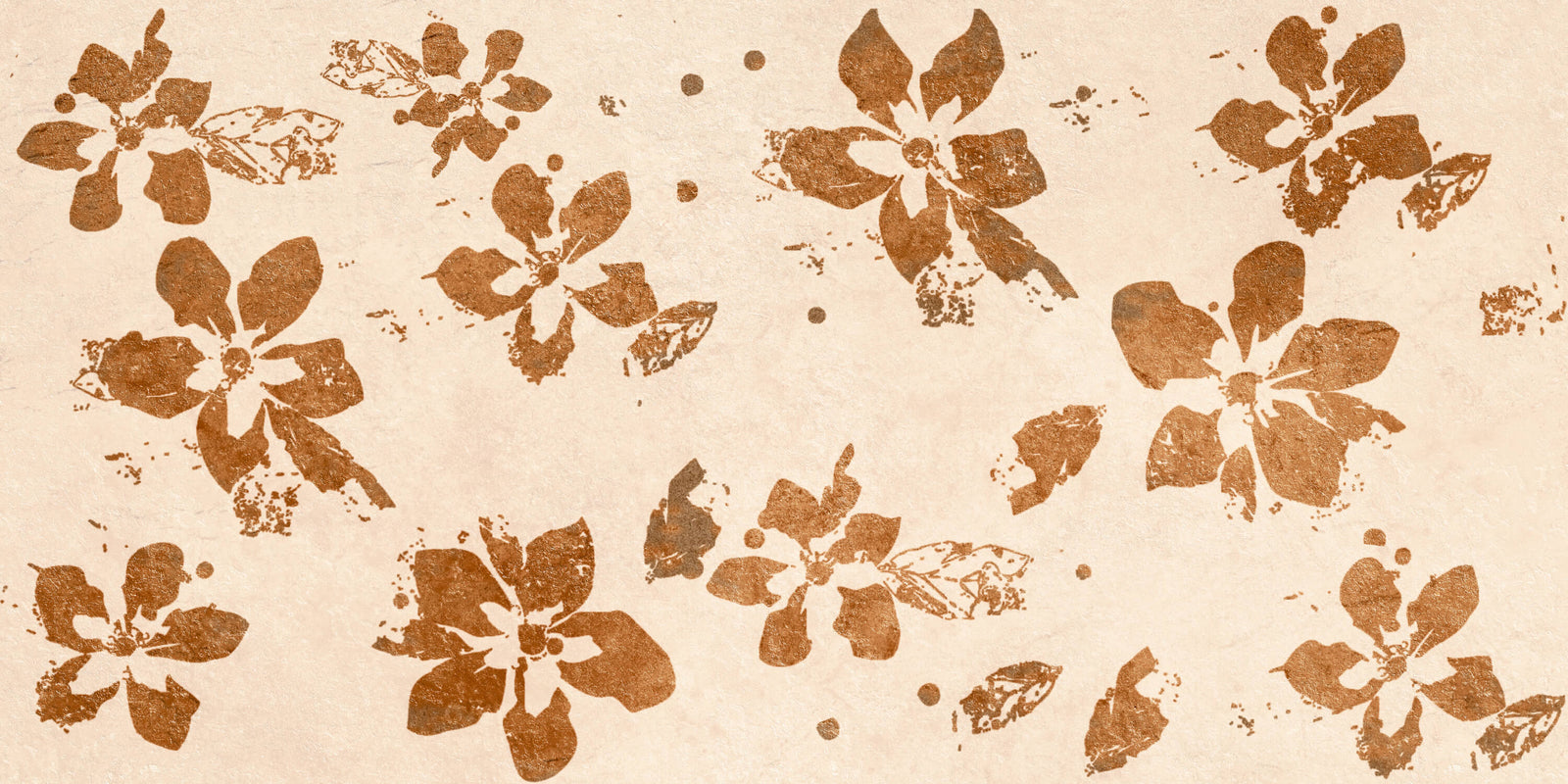 Terracotta Floral Wallpaper