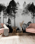 Black and White Wallpaper - Forest in Misty