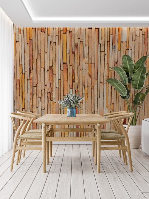 Papier Peint Bois  - Mur de Bambous