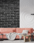 Stone Wallpaper - Matte Black Brick Wall