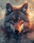Papier peint animaux - loup mystique dans la brume