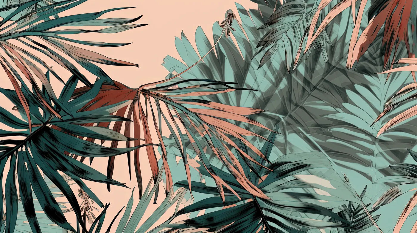 Papier Peint Tropical - Feuilles Sauvages