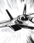 Papier Peint Art & Déco - Avion De Chasse Noir Et Blanc