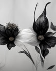 Black and White Wallpaper - Dark Flowers on Light Background