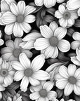 Papier Peint Moderne - Fleurs Noir Et Blanc