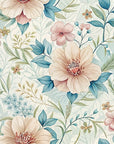 Papier peint fleuri - aquarelle bleu pastel