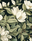 Papier peint fleuri - magnolia blanc moderne