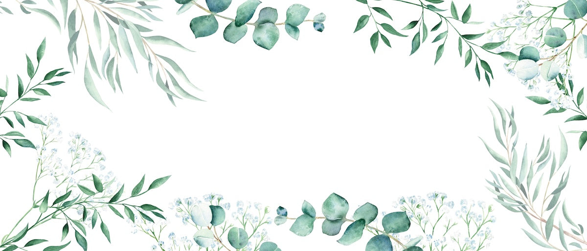 Papier peint fleuri - guirlande d'eucalyptus aquarelle