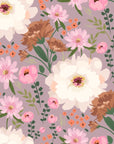 Papier peint fleuri - pivoines lilas vintage