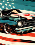 Vintage wallpaper – Stylized American car