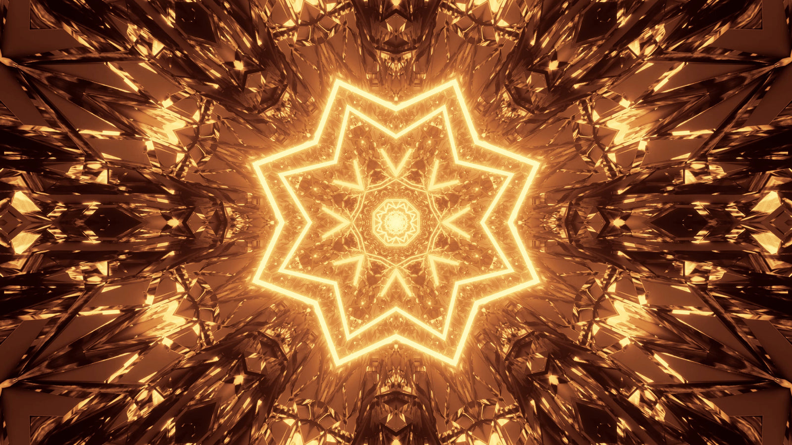 Abstract wallpaper – Luminous golden rosette