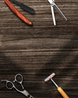 Papier peint barbershop – Outils de barbier vintage