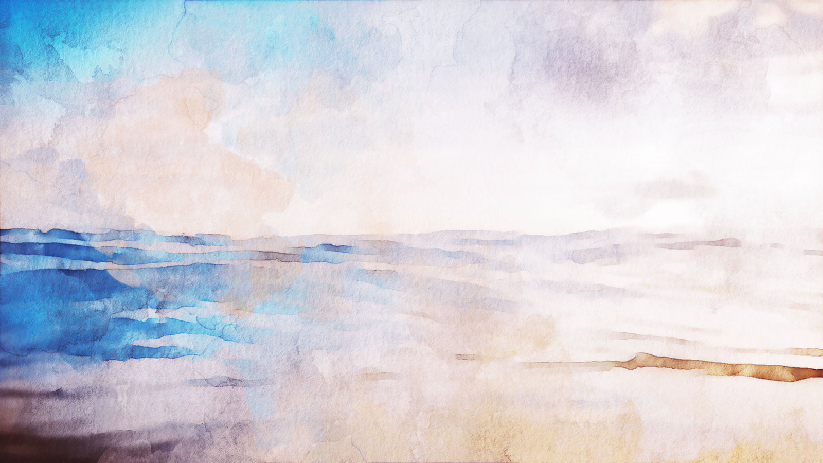 Watercolor wallpaper – Soft and bright seascape
