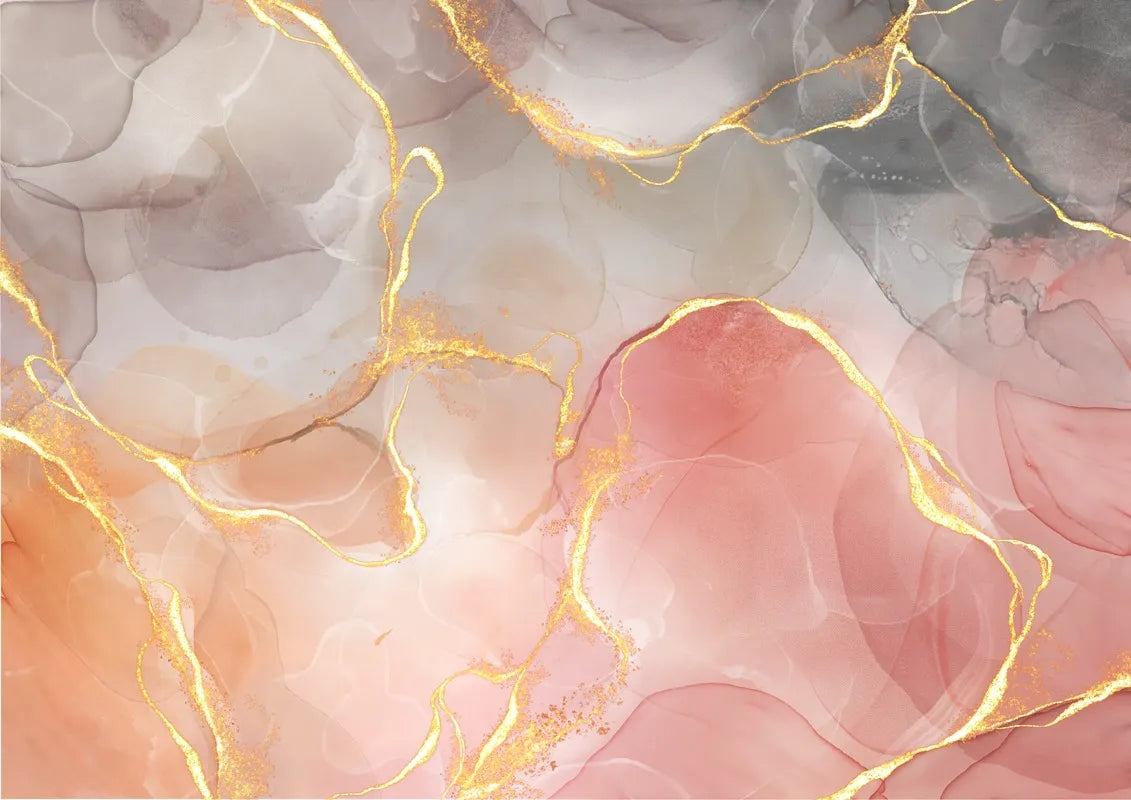 Papier Peint Aquarelle - Rose Et Gris