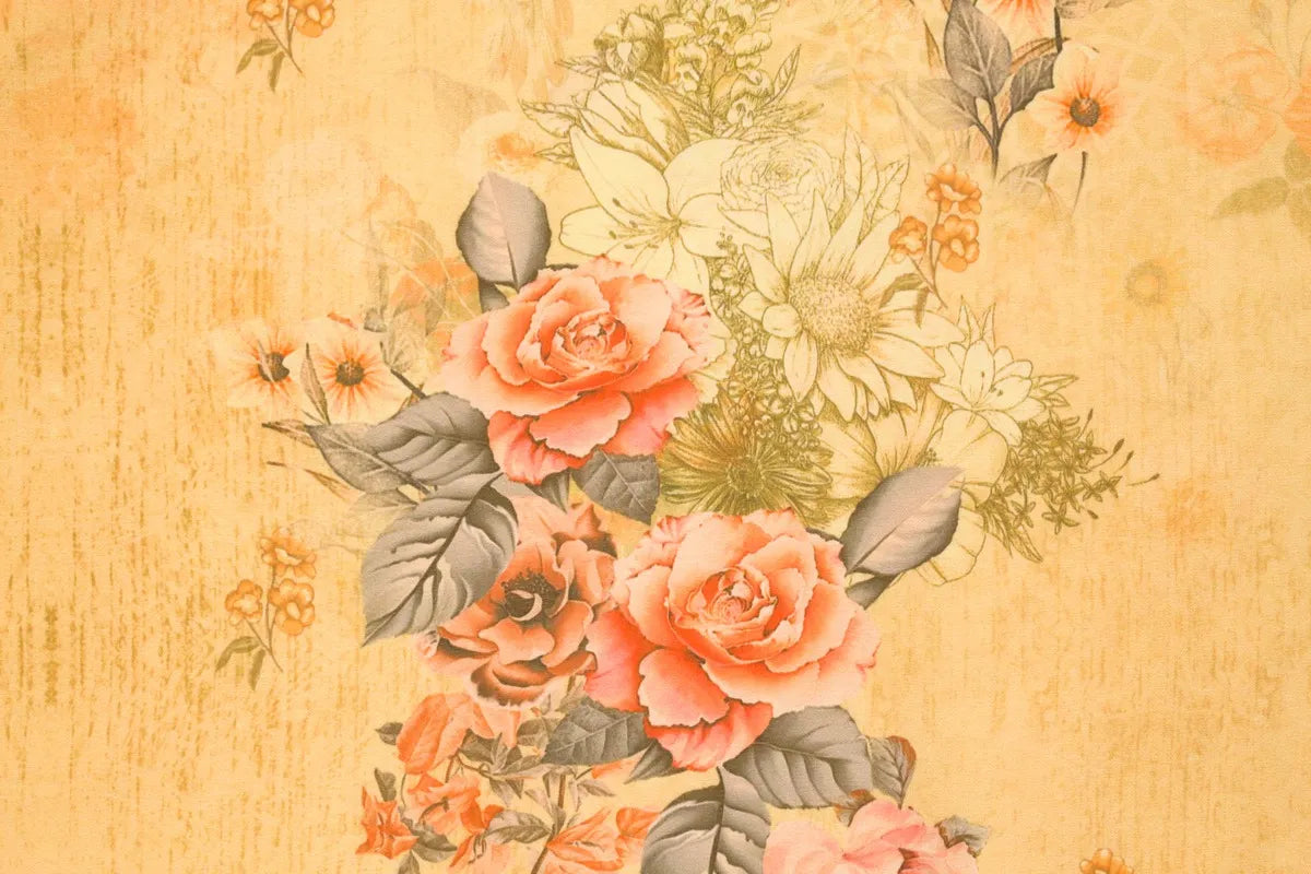Vintage Wallpaper - Retro Floral Bouquet