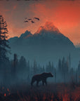 Papier peint animaux - ours brun au crépuscule