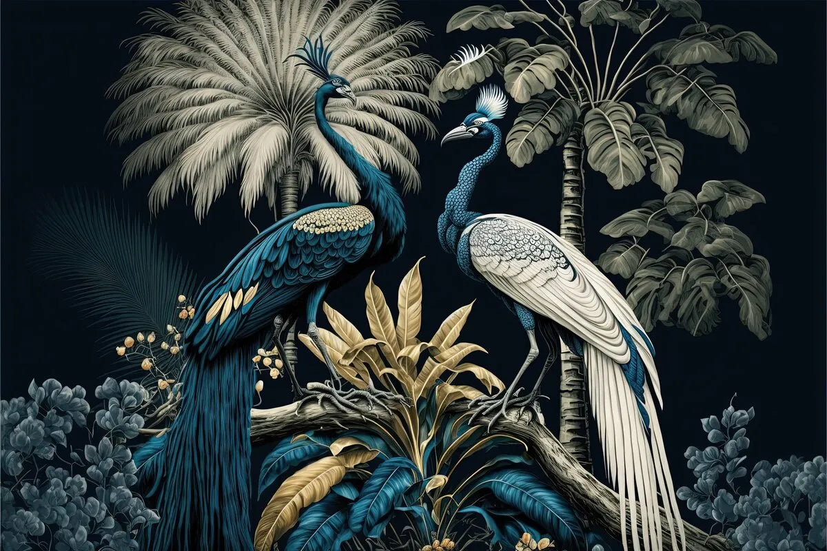 Animal Wallpaper - Elegant Peacocks in the Jungle