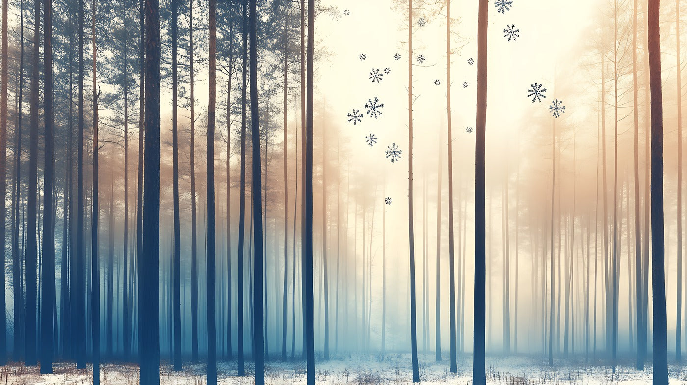 Papier Peint Paysage - Forêt Enneigée
