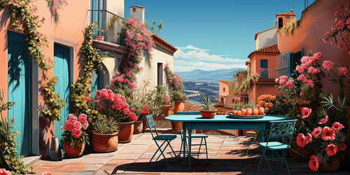 Countryside wallpaper - sea view terrace