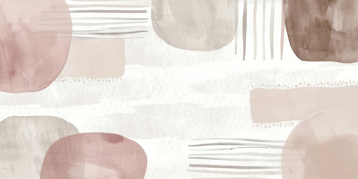 Papier peint abstrait - formes géométriques douces rose poudré