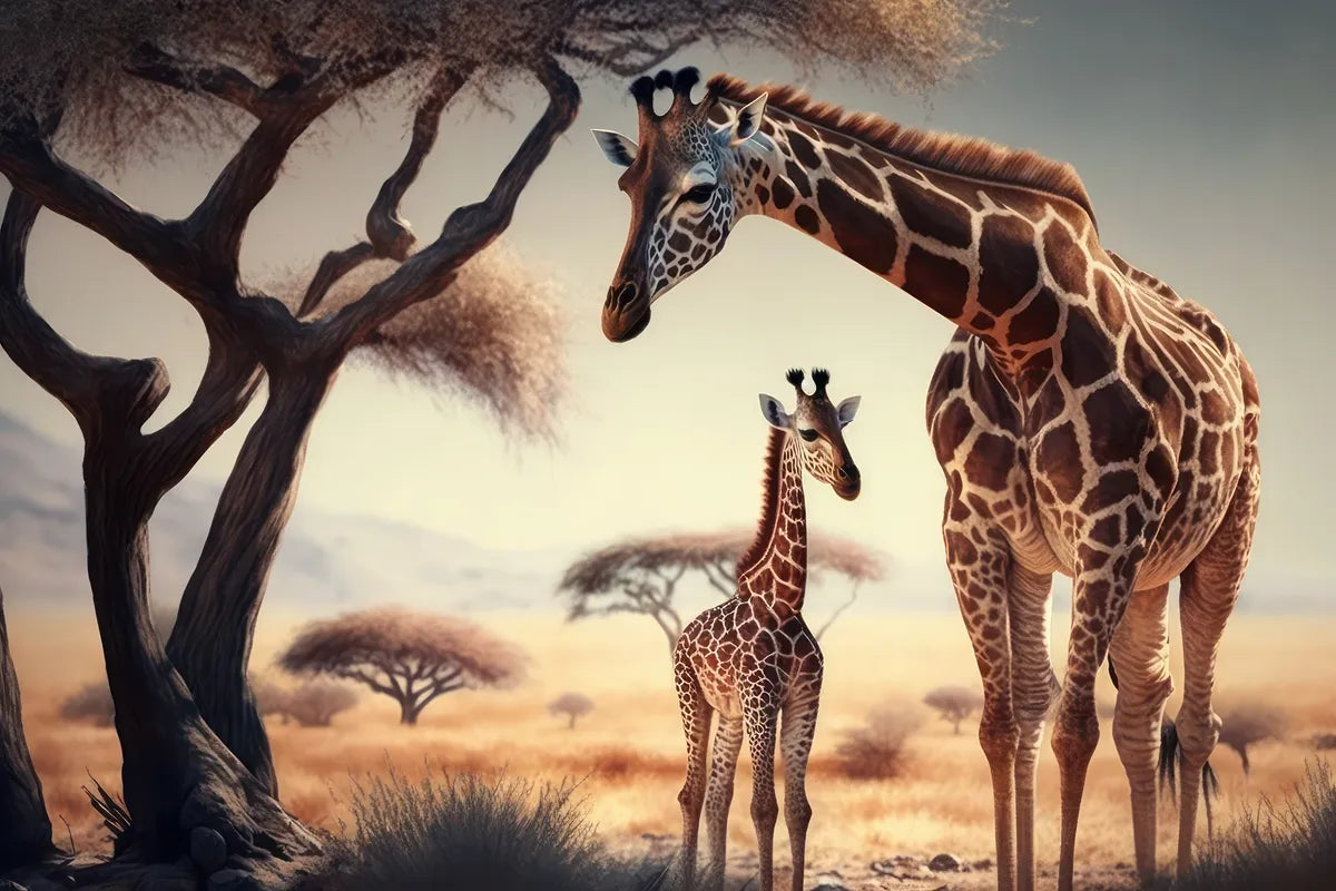 Animal Wallpaper - Giraffes under the Acacia