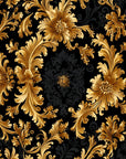 Papier Peint Baroque - Noir Et Doré