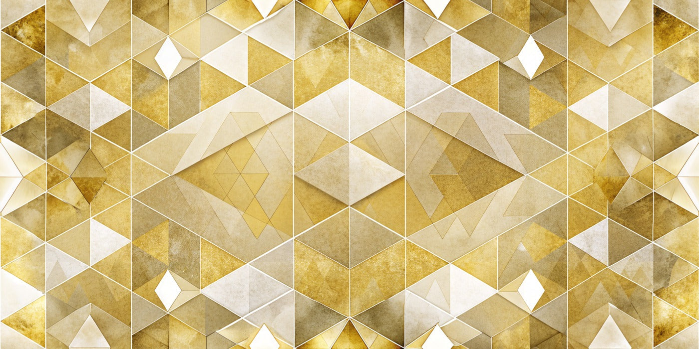 Papier Peint Géométrique - Motif Doré