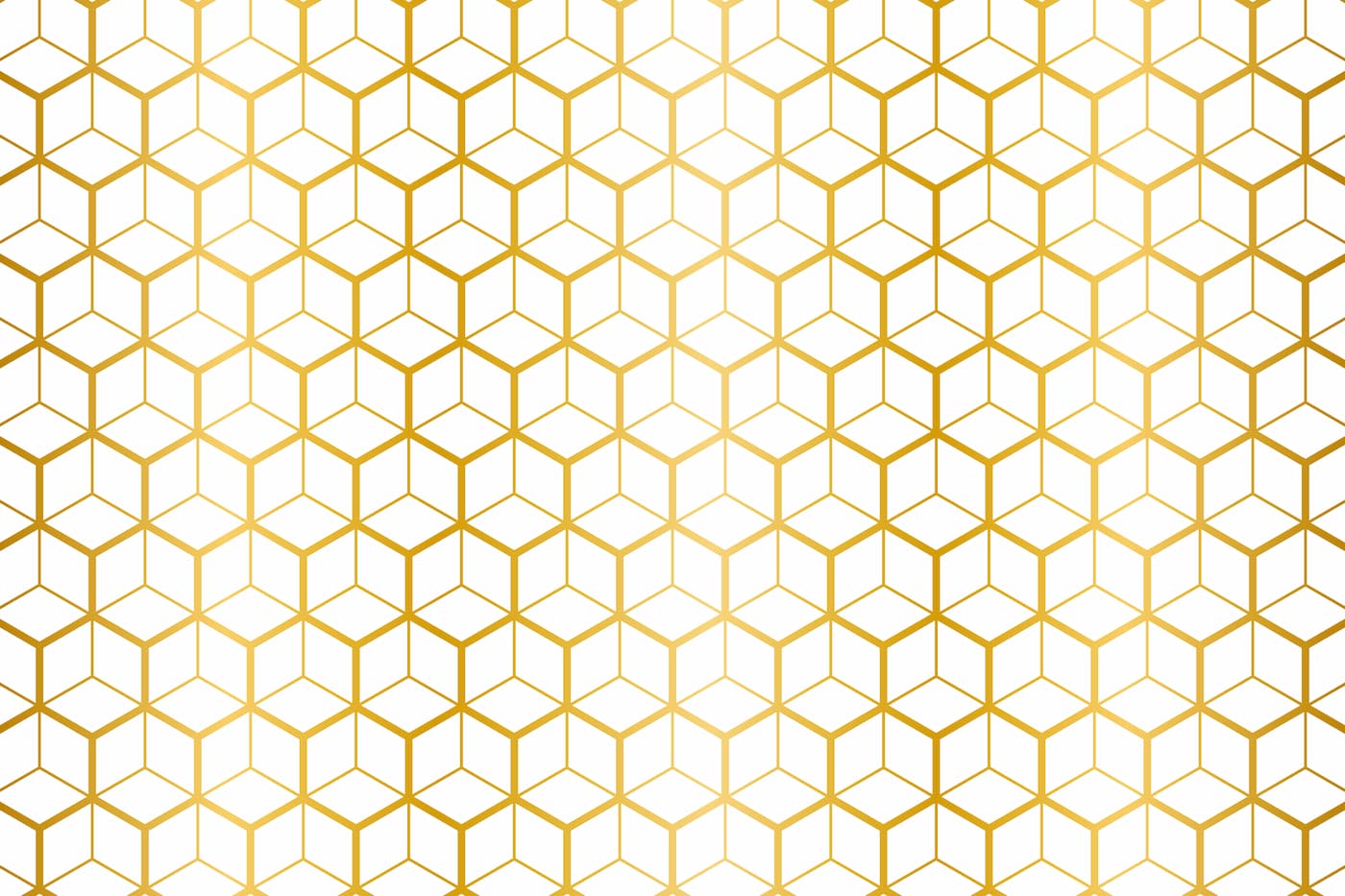 Papier Peint Géométrique - Hexagone Or